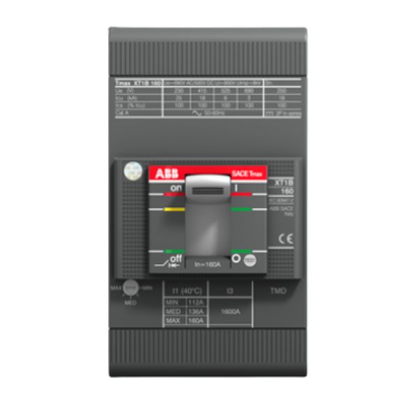 DISJUNTOR  RELE TERMOMAGNETICO TMD ISOLADO A AR FIXO 10KA XT1H 160 TMD 32-450 3P F F 1SDA080838R1